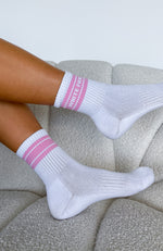 Count On It Socks White/Pink