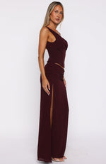 neither one of us maxi dress burgundy Burgundy Off-the-Shoulder Maxi Dress | Womens | Small (Available in 3X, 2X, 1X, M) | 100% Polyester | Lulus | Holiday Dresses