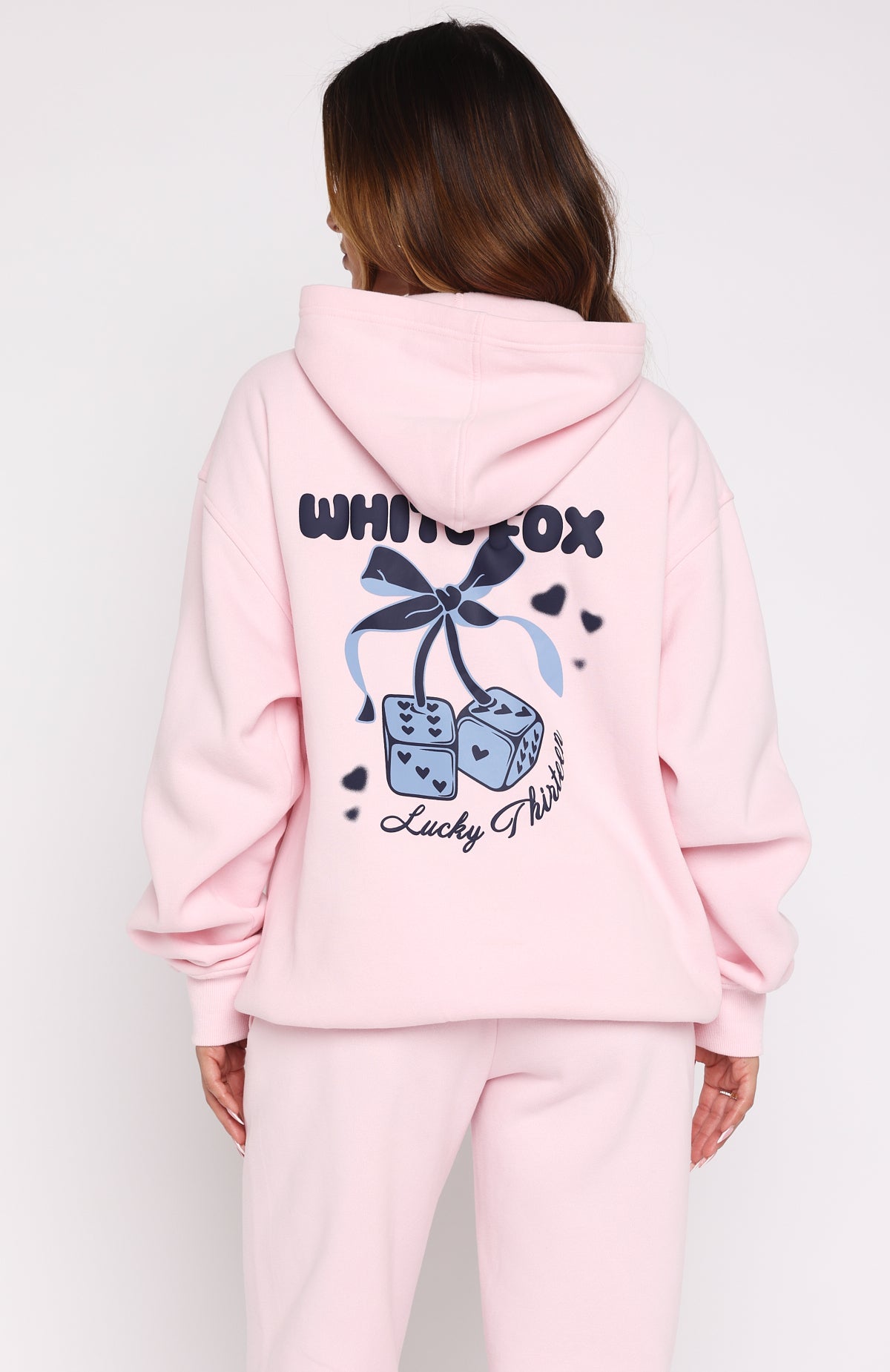 Lucky Thirteen Cheyenne Oversized Hoodie Soft Pink | White Fox
