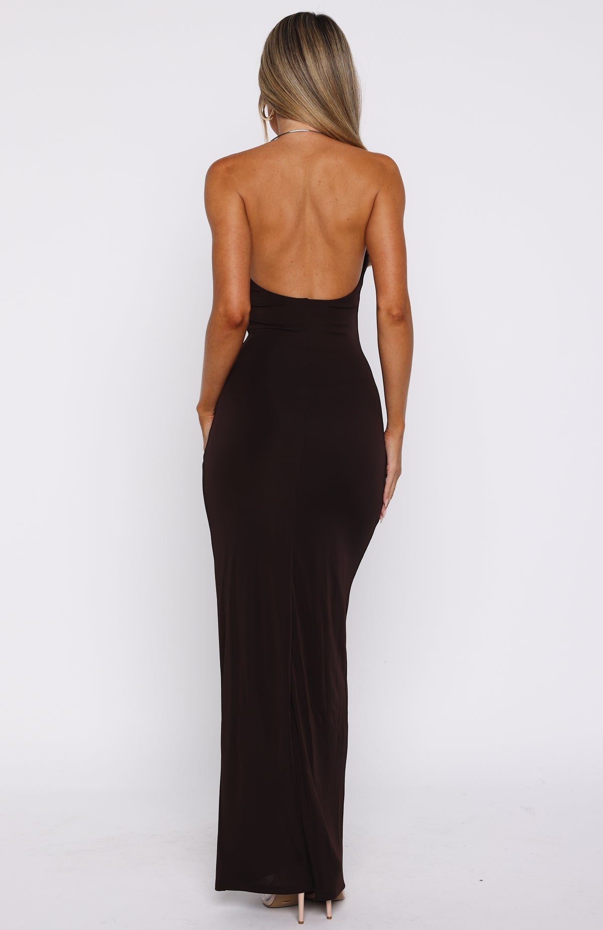 maxi dress without underwear Cute Without Apology Halter Maxi Dress Chocolate