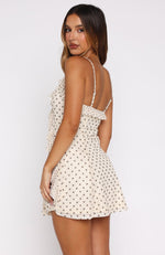 no you hang up mini dress cream Can't Resist You Mini Dress Cream/Choc Polka Dot