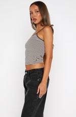 Just Let It Go Singlet Charcoal/White Stripe