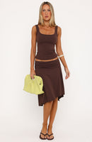 Chill Vibes Midi Skirt Espresso