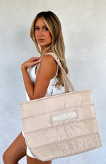 Puffer Tote Bag Beige