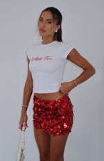 Disco Fever Mini Skirt Red