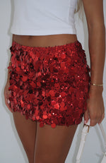 Disco Fever Mini Skirt Red