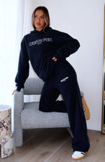 Don't Lose Me Wide Leg Sweatpants Navy