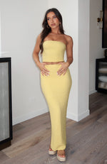 Home Run Maxi Skirt Lemon