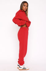 With Love In The Moment Sweatpants Red