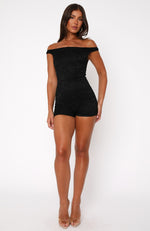 Just You And I Lace Playsuit Black