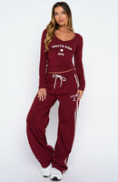 Found You Out Track Pants Burgundy
