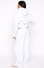 Through Thick And Thin Wide Leg Sweatpants Grey Marle