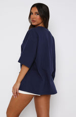 Take Your Place Oversized Tee Navy