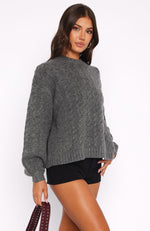 So Many Times Knit Sweater Charcoal