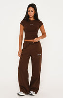 Wishing For It Wide Leg Sweatpants Chocolate