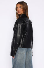 Dazed Pu Jacket Jet Black