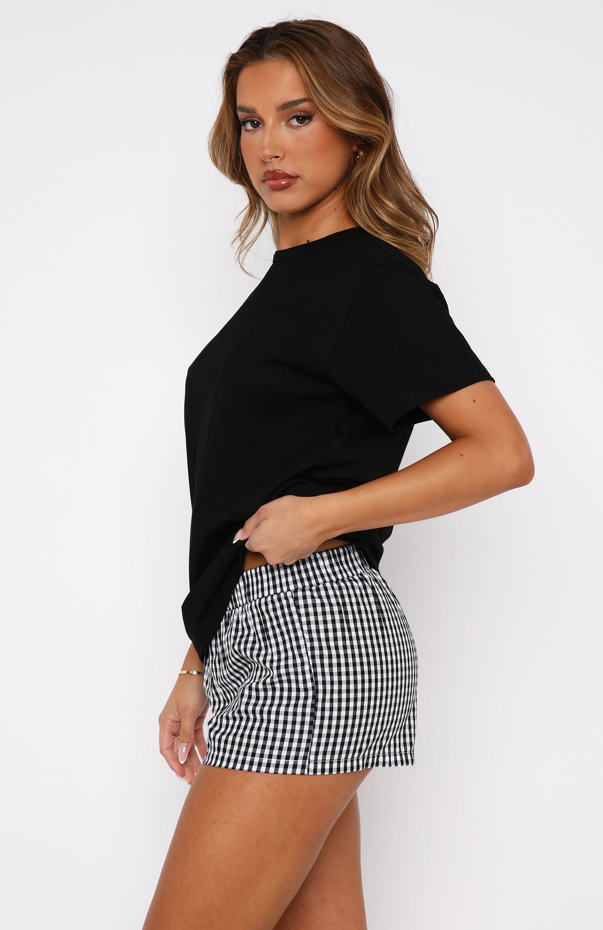 black and white dress shorts Thought About It Shorts Black Gingham