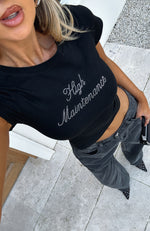 High Maintenance Baby Tee Black