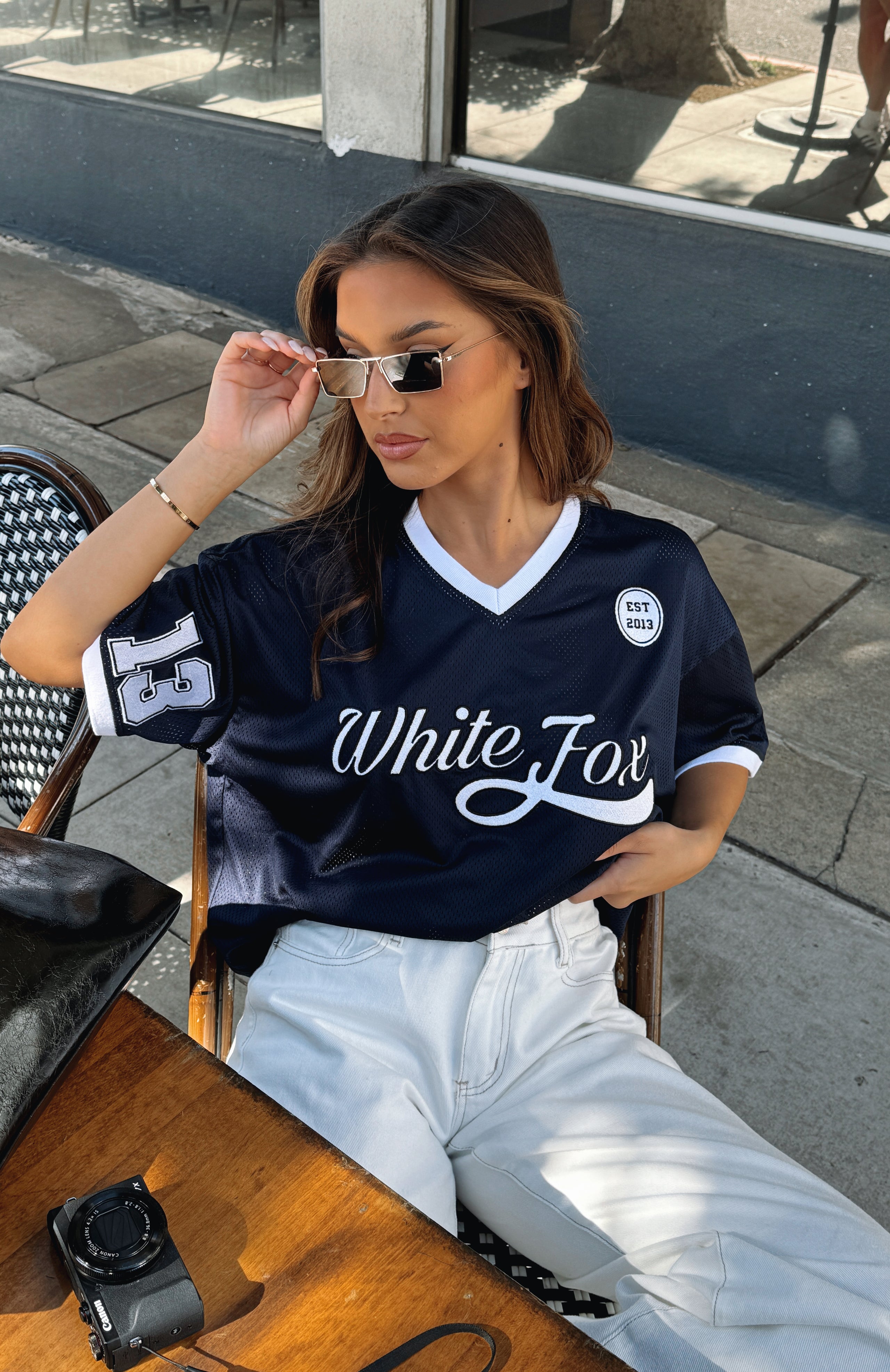 Hit A Home Run Oversized Jersey Navy | White Fox Boutique US