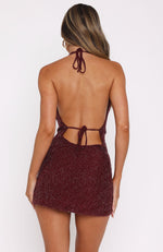 By Candlelight Beaded Mini Dress Burgundy | White Fox Boutique US By Candlelight Beaded Mini Dress Burgundy | White Fox Boutique US