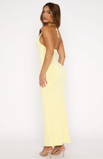 We All Want More Halter Neck Maxi Dress Lemon We All Want More Halter Neck Maxi Dress Lemon