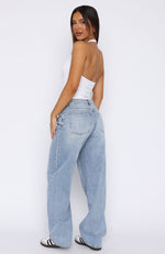 With You Low Rise Wide Leg Jeans Vintage Mid Blue