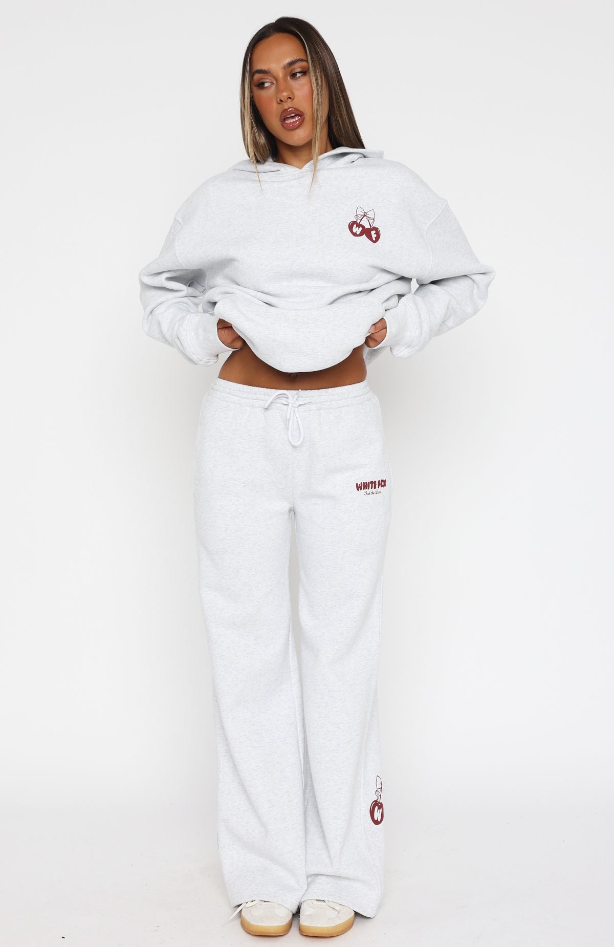 Feel The Love Wide Leg Sweatpants Grey Marle | White Fox Boutique US