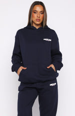 Club 14 Trinity Oversized Hoodie Navy | White Fox Boutique US