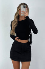Have You Been In Love High Waisted Mini Skirt Black