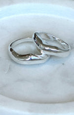 Twin Flame Ring Set Silver