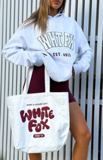 Balanced Tote Bag White/Maroon