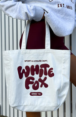 Balanced Tote Bag White/Maroon