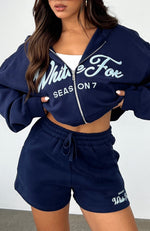 Season 7 Zip Front Hoodie Deep Sea | White Fox Boutique US