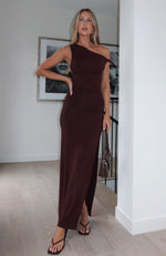 Little Bit Dramatic Maxi Dress Dark Chocolate