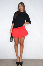 Sweet Lips Bubble Mini Skirt Red