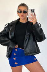 Chloe Mesh Mini Skirt Electric Blue
