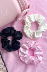 Rosine Hair Tie Set Black/Baby Pink/Off White