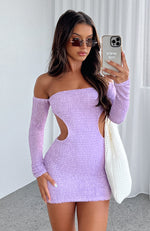 Summer's Over Long Sleeve Mini Dress Lilac