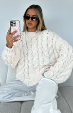 Real Feelings Oversized Knit Sweater Off White