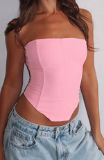 Let It Go Strapless Bustier Bubblegum