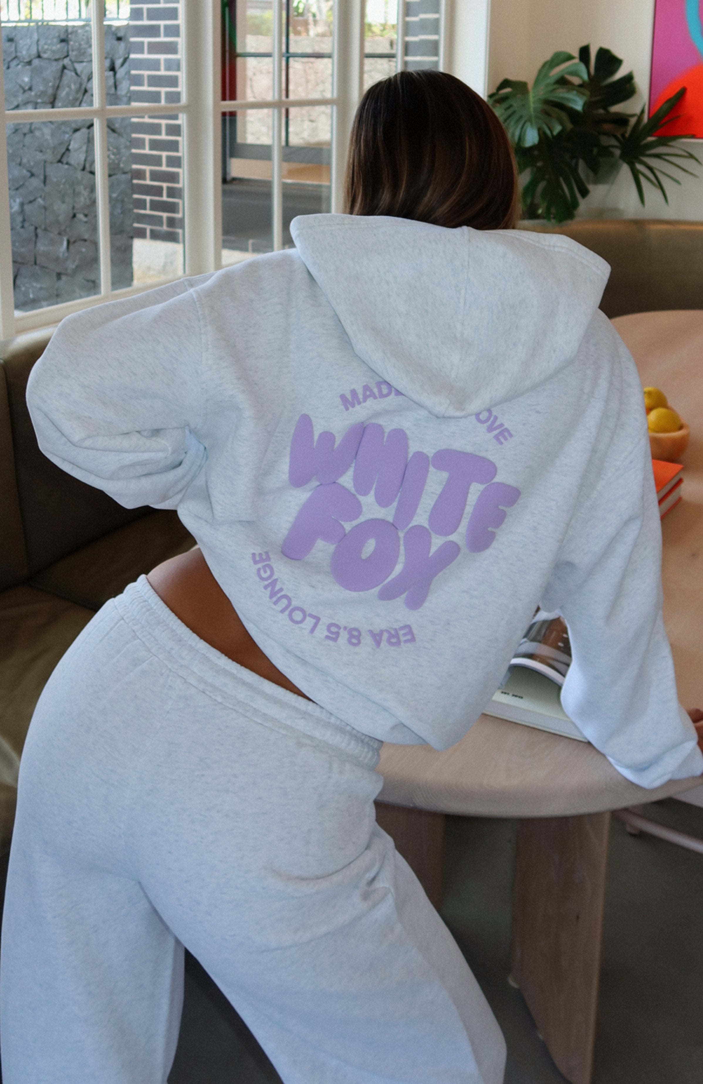 With Love For You Oversized Hoodie Grey Marle | White Fox