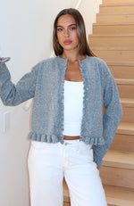 Cardi Club Knit Cardigan Heather Grey | White Fox Boutique US