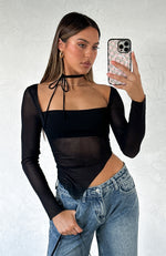 Passion For You Long Sleeve Top Black