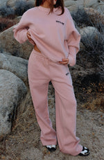 In The Desert Wide Leg Sweatpants Desert Pink