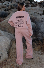 In The Desert Wide Leg Sweatpants Desert Pink