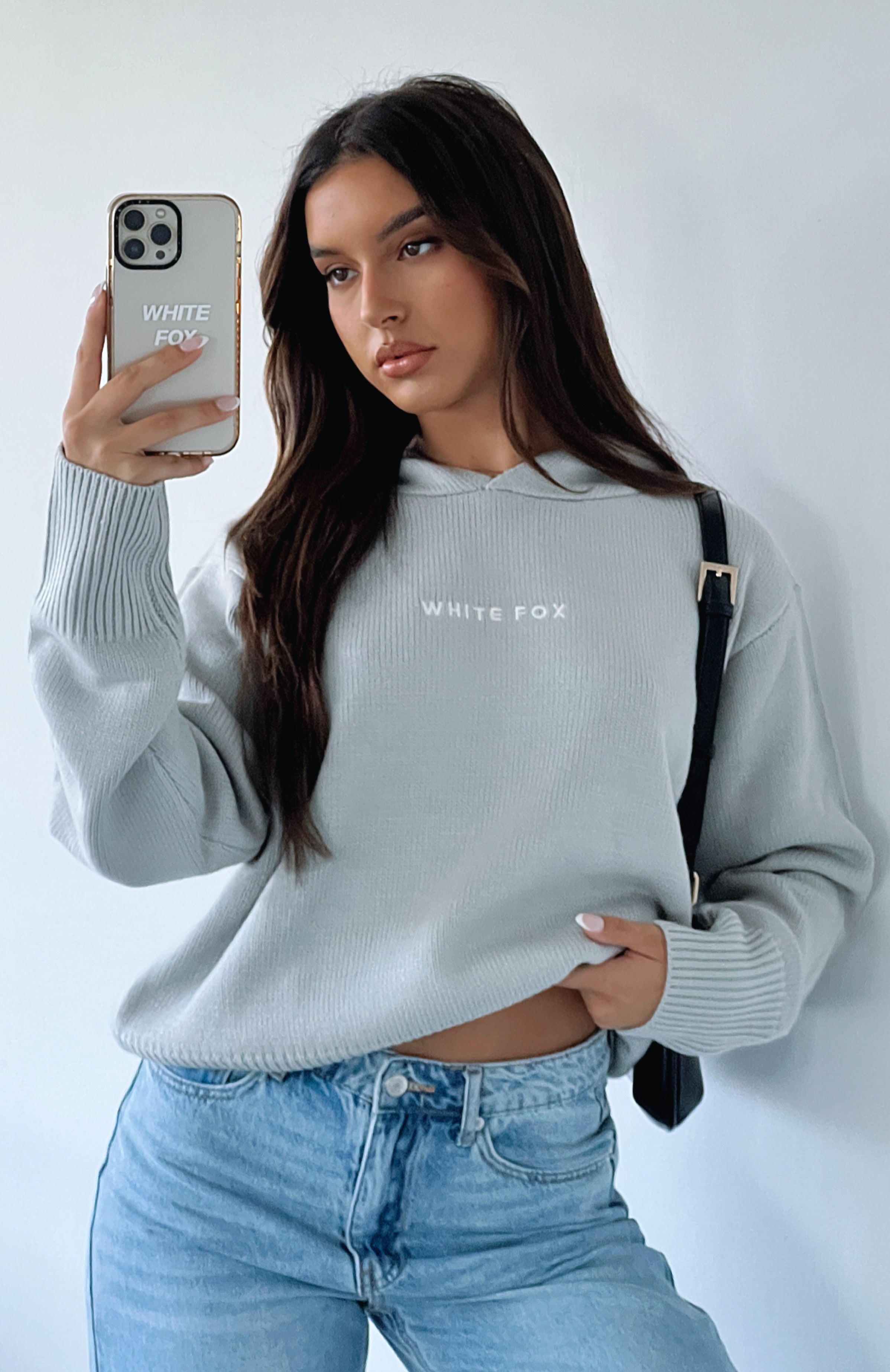 It's Cool Knit Hoodie Light Grey | White Fox Boutique US