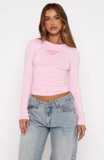 Young And Impatient Long Sleeve Baby Tee Baby Pink