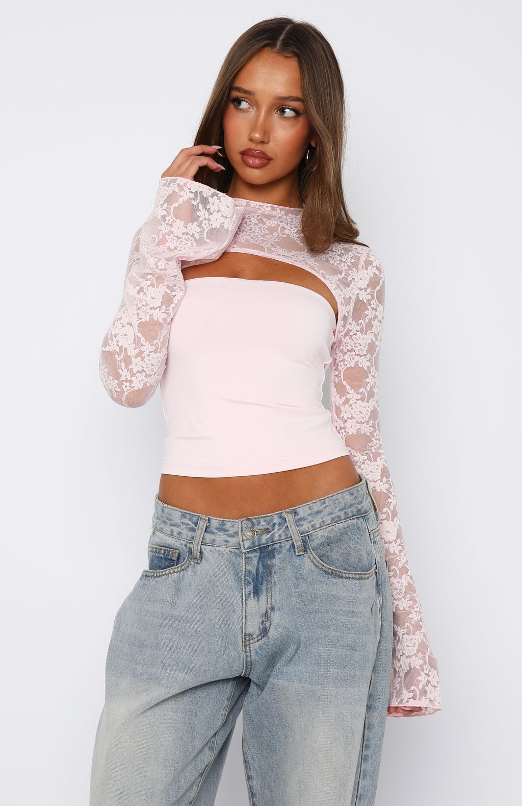 Devoted Love Long Sleeve Top Baby Pink | White Fox Boutique US