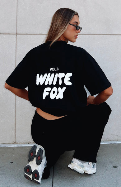 Offstage Back Graphic Oversized Tee Monochrome | White Fox Boutique US