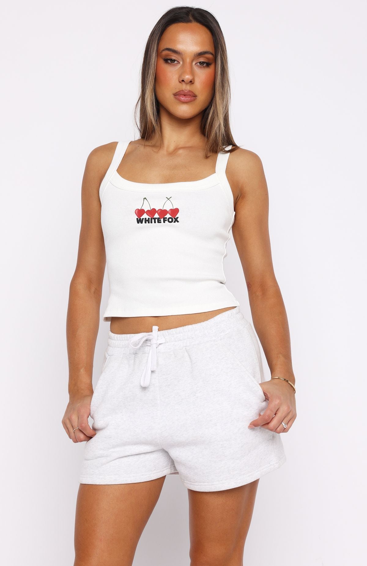 Club 14 Taylah Singlet Top White | White Fox Boutique US